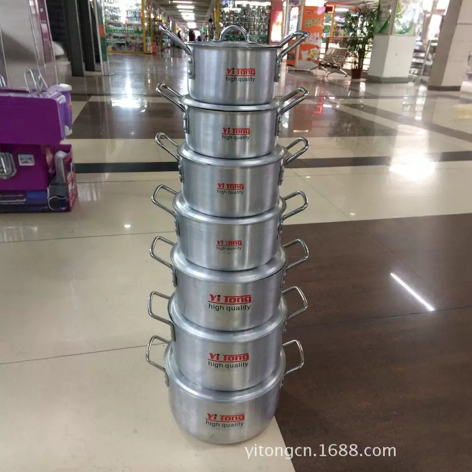 Comercio exterior Exportación 7-piece utensilios de cocina cazuela olla de sopa de aluminio traje hogar cocina olla al por mayor