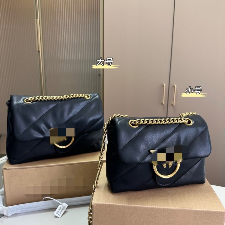 New Sheepskin Pinko high quality Sheepskin Swallow Single-shoulder Crossbody Chain Bag New Sheepskin Pinko high quality Sheepskin Swallow Single-shoulder Crossbody Chain Bag