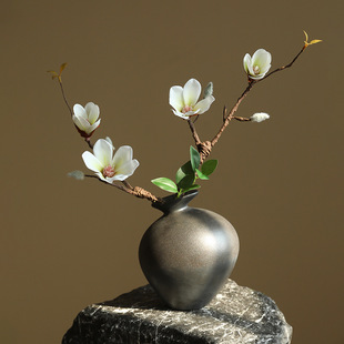 Japanese Zen Magnolia Flower Fake Flower Decoration Living Room Entrance Desk Coffee Table Buddhist Niche Decoration Ornaments