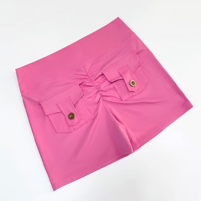 Cross-Border Pocket Buttoned Hip-Pleated Shark Pants for Fitness, Yoga, Cycling, Outdoor Activities, European and American Plus-Size Stretch Leggings Cross-Border Pocket Buttoned Hip-Pleated Shark Pants for Fitness, Yoga, Cycling, Outdoor Activities, European and American Plus-Size Stretch Leggings