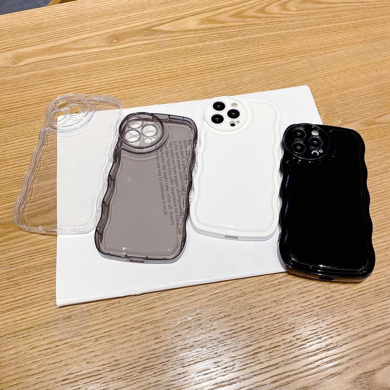 新款波浪纹适用iPhone13手机壳透明苹果16个性简约12全包边11防摔