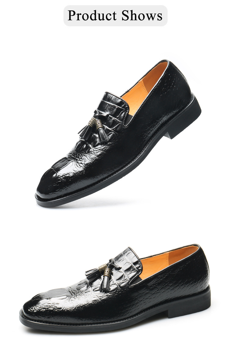 Men's slip-on loafers new business leather shoes with fringe shoes_vogvips.com