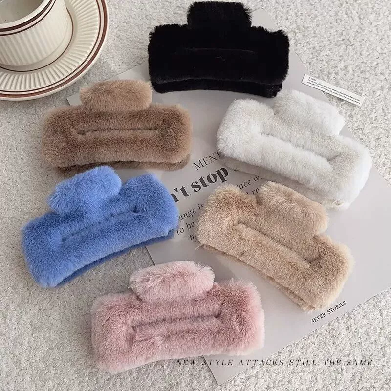 Демисезонная плюшевая заколка для волос, большая заколка-краб, акула, невидимки, аксессуар для волос, новая коллекция, популярная в сети