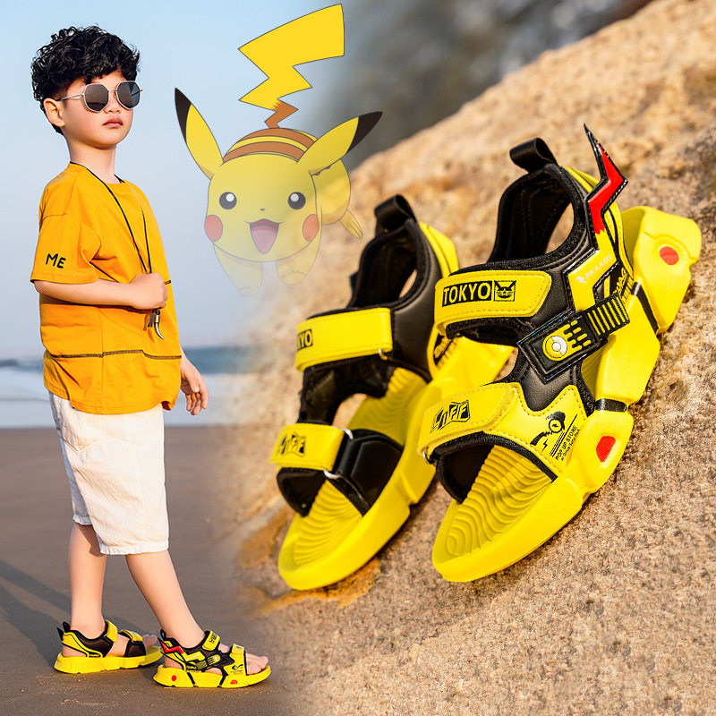 Zapatos infantiles para hombres verano nuevo tipo de dibujos animados pick-up ultra suave antideslizante para niños zapatos deportivos de playa