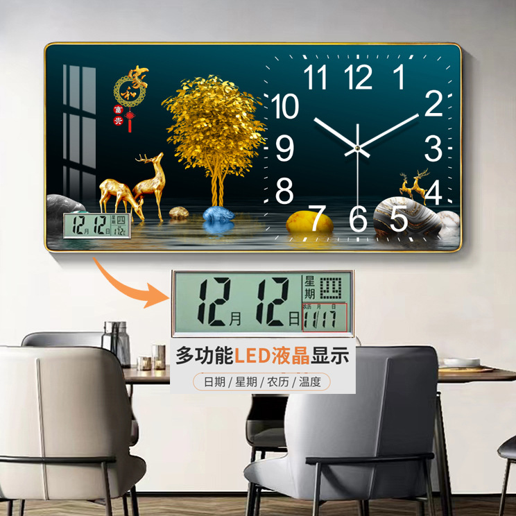 Reloj de pared con calendario perpetuo silencioso, con temperatura – reloj de cuarzo de moda, venta directa de fábrica.