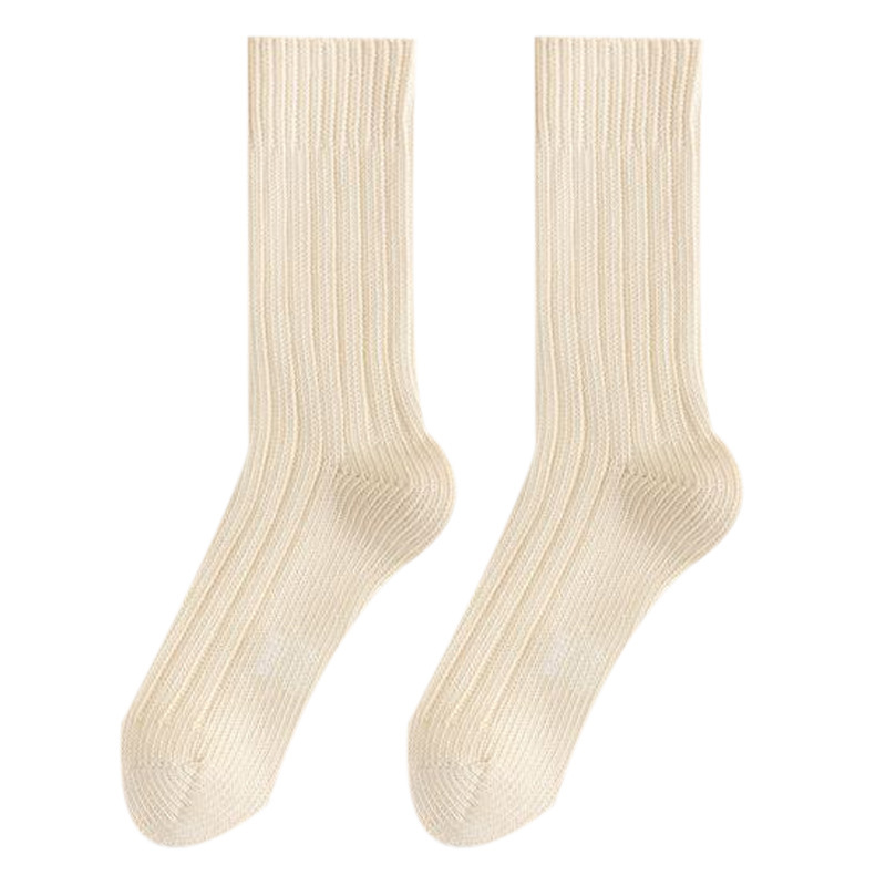 Estilo japonés FUDGE estilo Xinjiang calcetines de algodón engrosada línea gruesa retro Otoño e Invierno calcetines de media pantorrilla Cómodos calcetines de mujer de punto