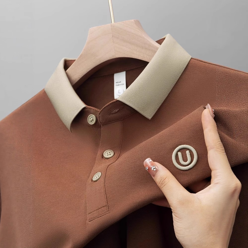 Men's Short-Sleeved Polo Shirt Summer Accessible Luxury Business Casual Top Embroidered Lapel Young and Middle-Aged Men's T-Shirt