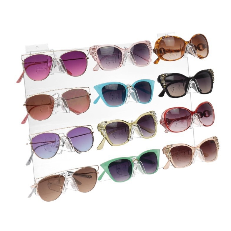 壁挂式和独立式亚克力眼镜展示架带清晰视角适用于12副眼镜