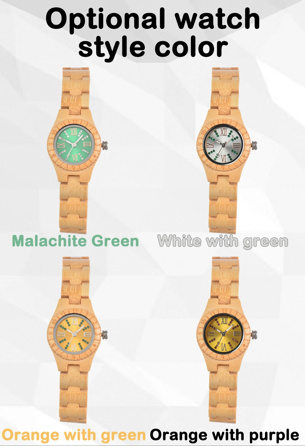 Crystal Polish Dial Women Slim Watch Wood Clock Casual Adjustable Quartz Fashion Wooden Bracelet Watch Women's Wrist Reloj Mujer