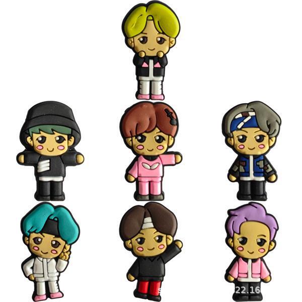 BTS bullet-proof Youth League cute hole shoes shoe flower decorative buckle Amazon hot sale soft rubber shoes accessories jewelry shoes