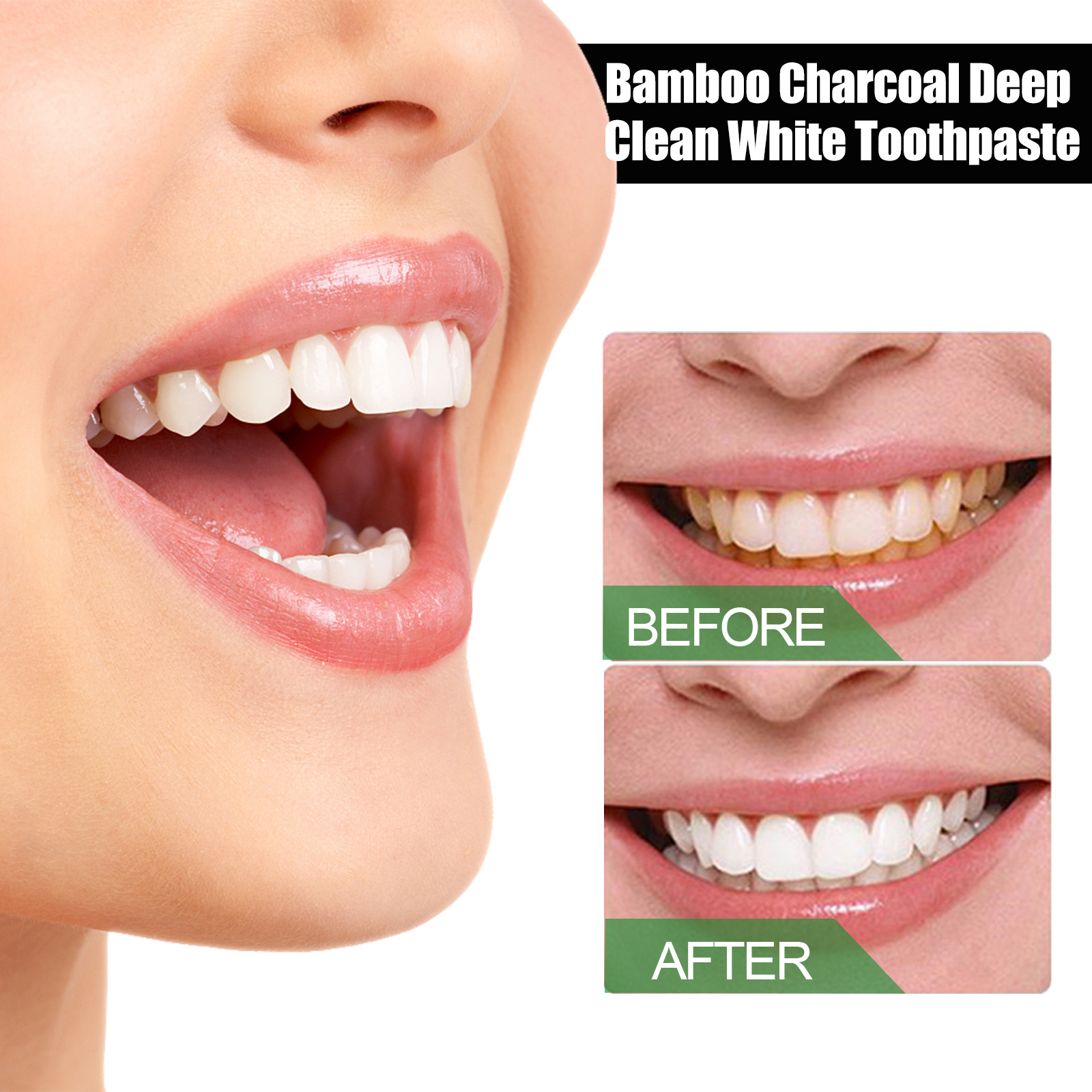 Bamboo Charcoal White Toothpaste Deep Cleaning Oral Care 100ml_voghion.com
