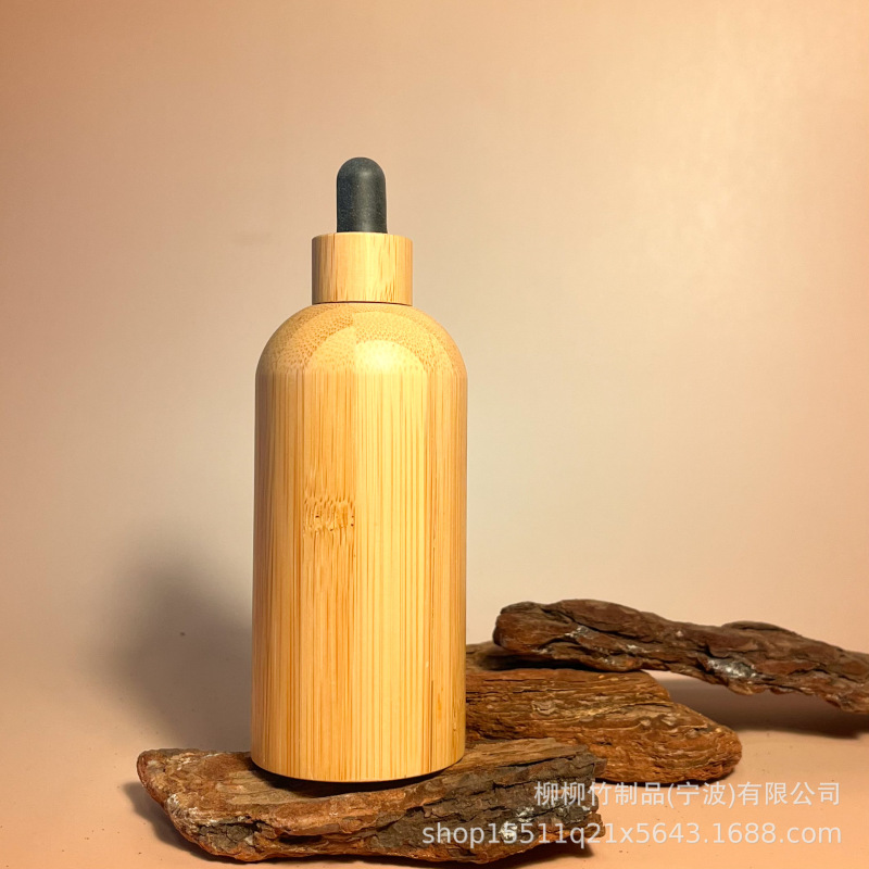 竹のゴムの頭の点滴の瓶の精華の液体の携帯は瓶の竹の製の光を避ける精華を分けて瓶の竹の木を分けて瓶を詰めます|undefined