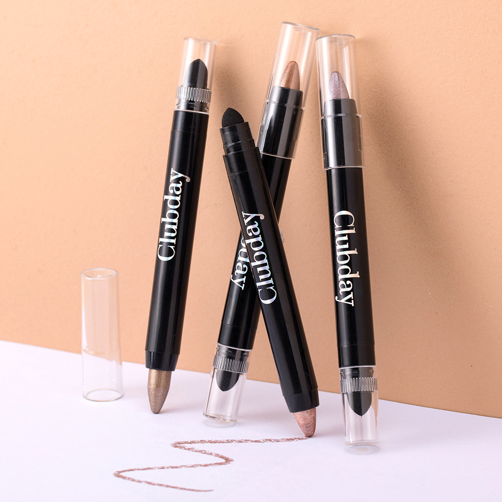 Clubday Cross-border Double-headed Pearlescent Eyeshadow Stick, long-lasting waterproof, lazy eye makeup brightening, high-gloss, under-eye Eyeshadow pen undefined