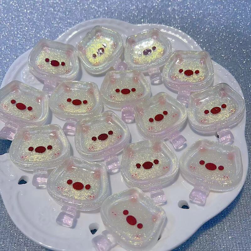 【冰透小熊煎锅】卡35×33mm萤火虫夜光 手工DIY饰品-树脂花|undefined