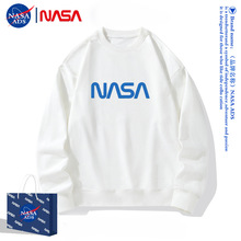 NASA正品联名长袖卫衣春秋冬加绒2022新款潮牌男女情侣装圆领上衣