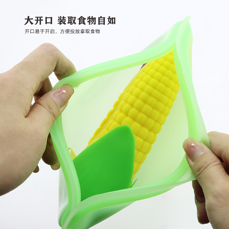 Bolsa sellada de silicona para almacenamiento de alimentos, frutas y verduras, bolsa de conservación para refrigeración, a prueba de fugas, antiolor, bolsa de conservación a prueba de fugas
