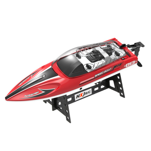 New product Hongxunjie HJ813 Remote Control Boat 2.4G Water Toys Boat with Lights Speed 25KM High-Speed Remote Control Boat