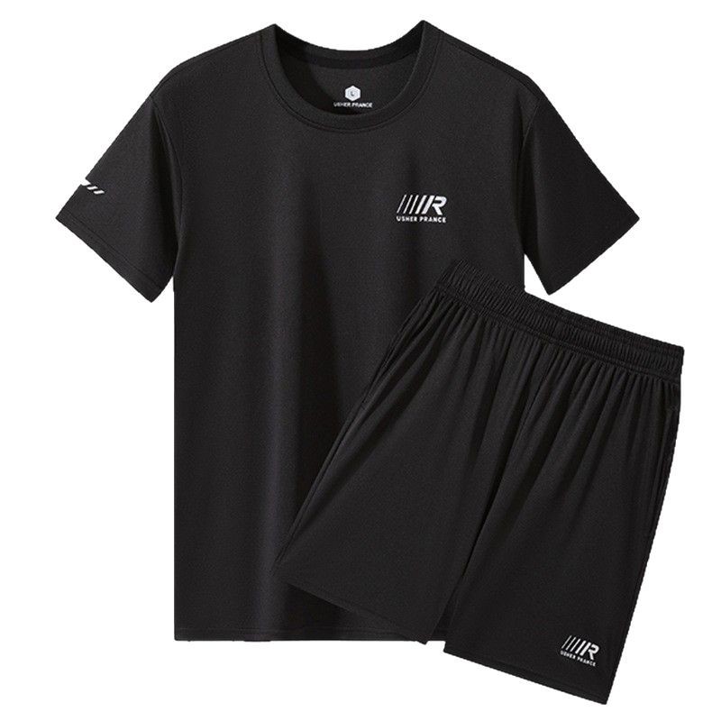 Trajes deportivos casuales de verano, trajes de fitness para hombres, ropa de secado rápido, ropa de entrenamiento de fútbol casual, pantalones cortos de mangas cortas