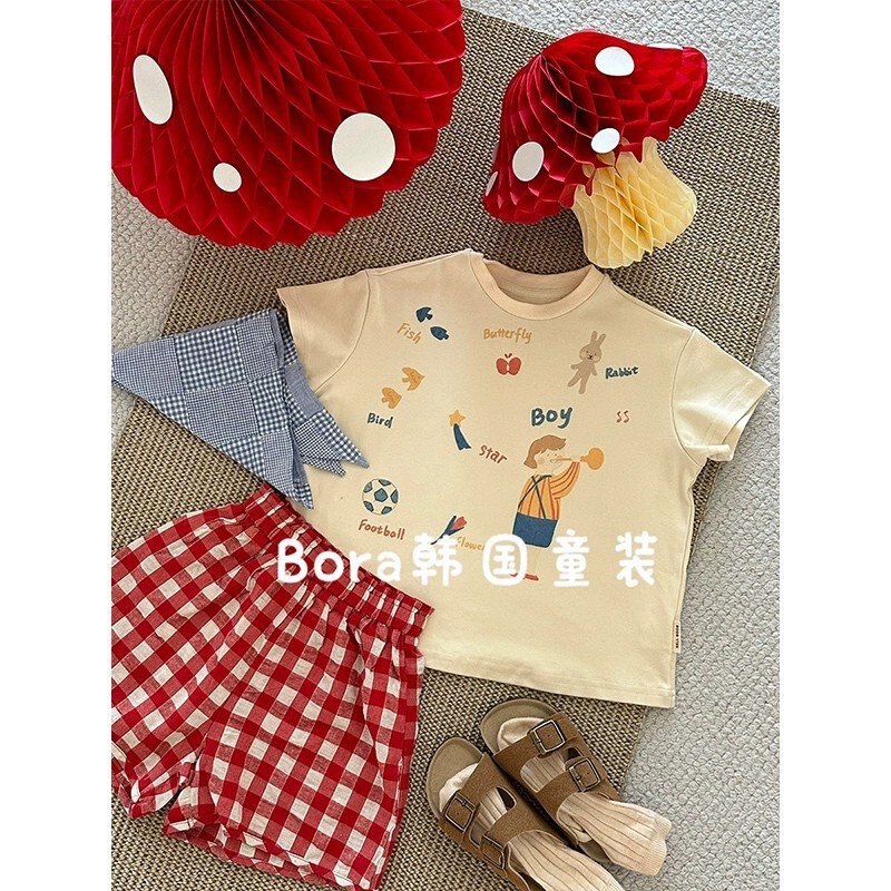 年中クリアランス、男の子と女の子向けの高コストパフォーマンスTシャツ、夏用子供用半袖コットン（返品不可//レビューなし1|undefined