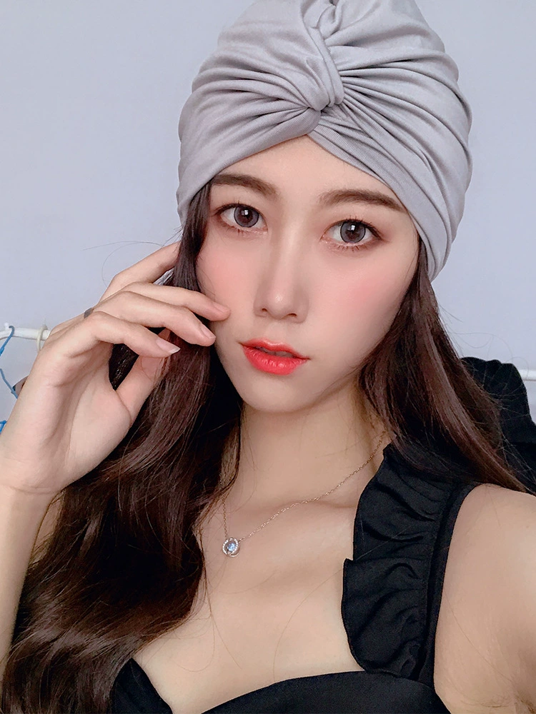 Swim cap for women with long hair, comfortable and not tight, Korean-style fabric swim cap