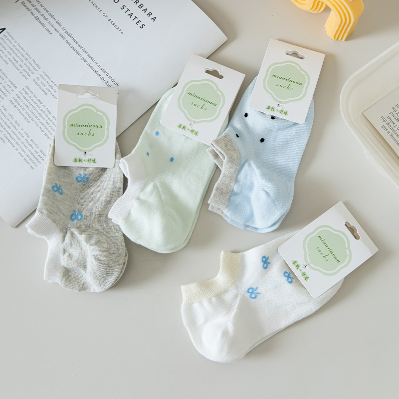 Bow Socks for Women 2025 New Polka Dot Socks for Women Pure Color Summer Thin Breathable White Socks for Summer Bow Socks for Women 2025 New Polka Dot Socks for Women Pure Color Summer Thin Breathable White Socks for Summer
