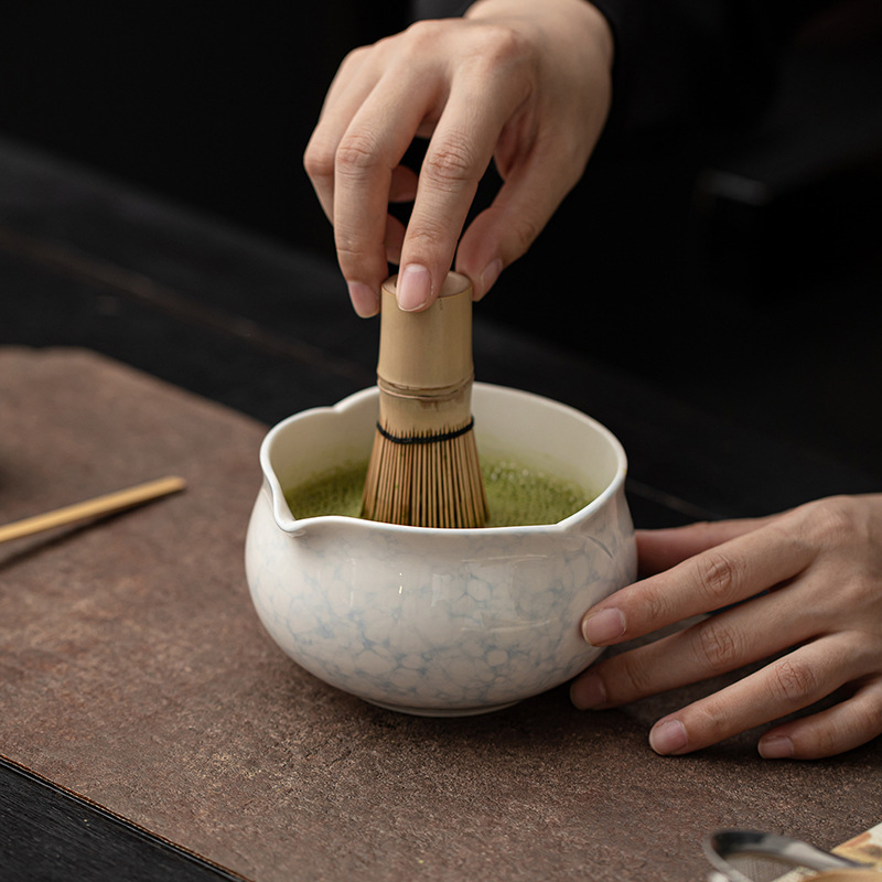泡泡釉花苞抹茶四件套点茶碗茶筅立茶刷百本立陶瓷茶百戏打茶器具|undefined