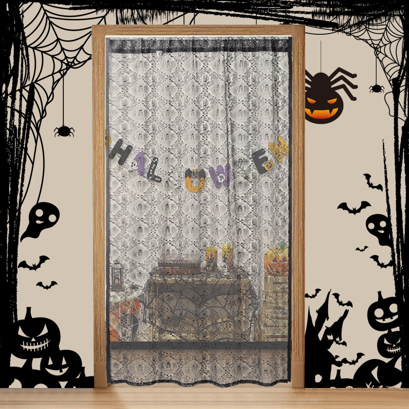 Halloween Lace Curtain Door Curtain Anti-mosquito Punch Free Curtain Summer New Decorative Ghost Festival Door Curtain Wholesale Cross-border Cloth Halloween Lace Curtain Door Curtain Anti-mosquito Punch Free Curtain Summer New Decorative Ghost Festival Door Curtain Wholesale Cross-border Cloth