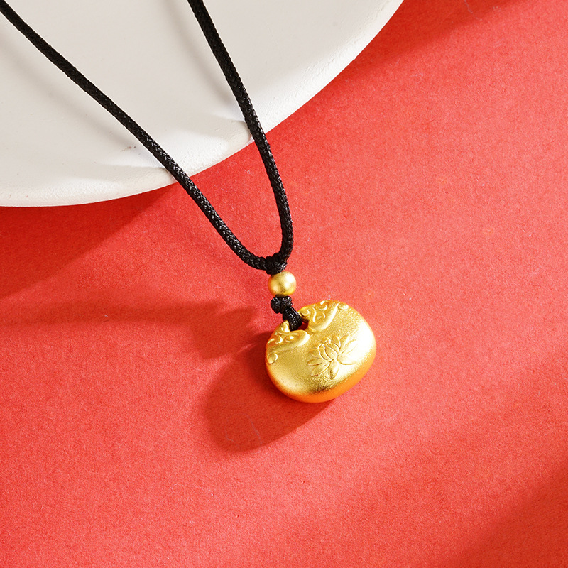Vietnam arena oro gordito fu collar de loto al por mayor chapado en oro tuo collar de aleación de cobre de las mujeres de la joyería del estilo nacional de suministro directo de fábrica