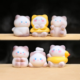 Stupid little Siamese cat mi hand-made girl heart blind box gift cute kitten doll micro landscape desktop small ornaments