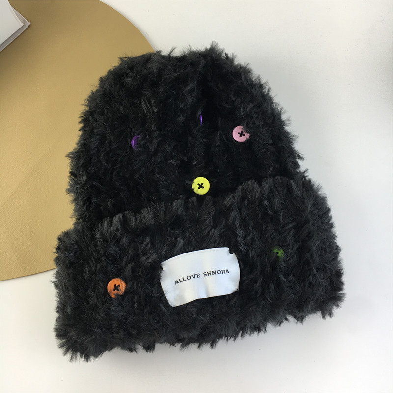 Autumn and winter thickened warm plush fisherman's hat women's ear warmers knitted knitted knitted knitted knitted hat furry pullover hat basin hat_voghion.com
