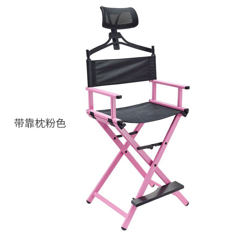 Maquillaje profesional silla de maquillaje plegable simple silla de maquillaje plegable de aluminio portátil al aire libre respaldo silla de maquillaje pies altos