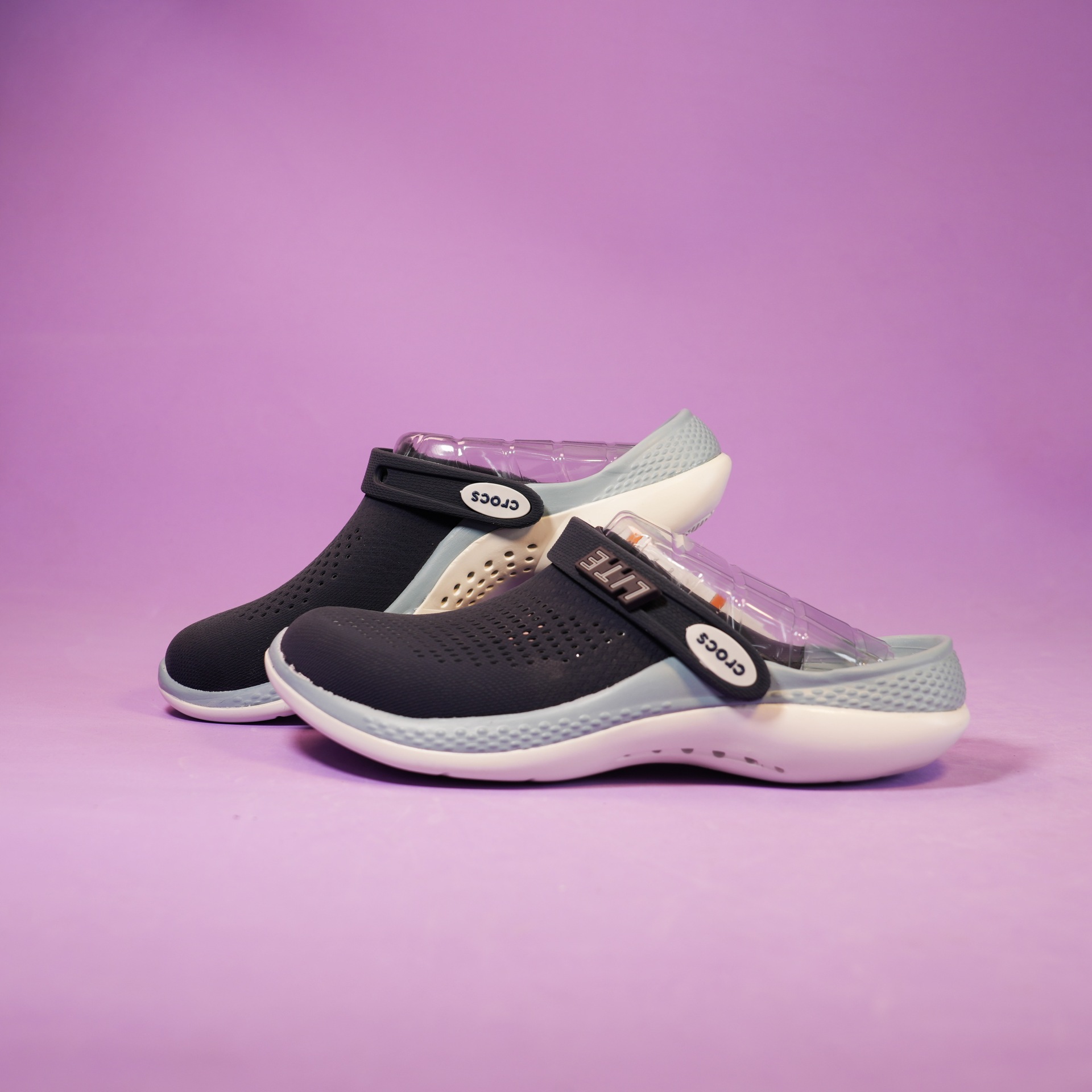 Summer Crocs-style slippers