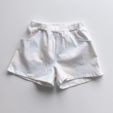 特价日单尾货童装120-130女孩中小童夏季短裤热裤淡彩虹松紧中腰