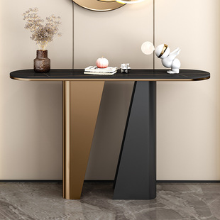 Italian Light Luxury Style Porch Table Wall Table Modern Simple Entrance Rock Plate Ultra Narrow Partition End View Decorative Cabinet