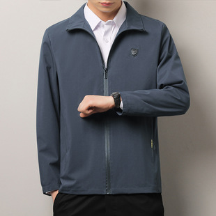 plus size coat men's jacket spring and autumn Korean new men's stand collar all-match sports leisure