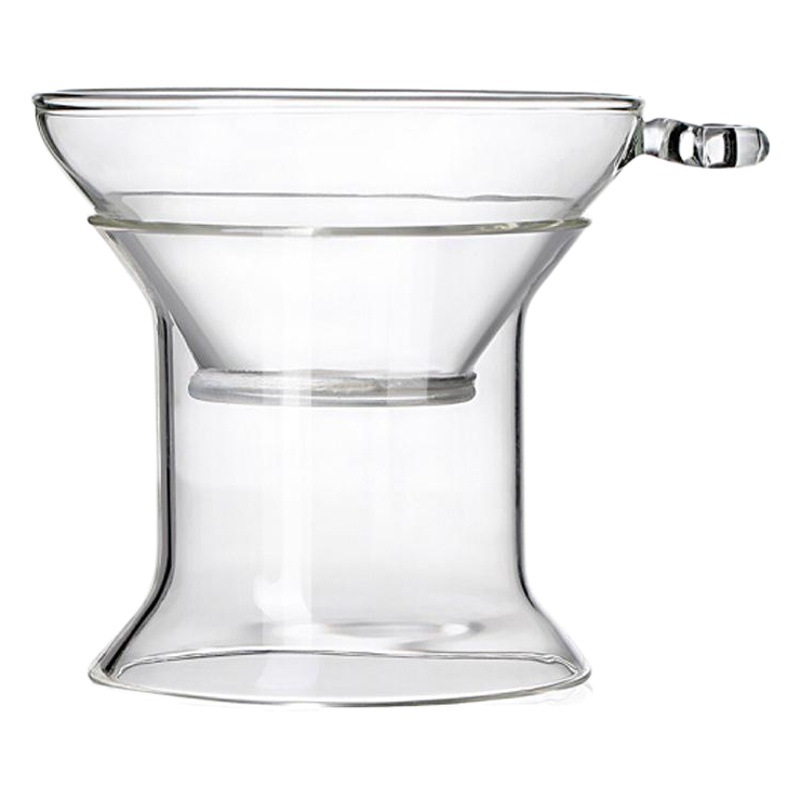 Fábrica al por mayor borosilicato resistente al calor transparente juego de té colador de té cero juego de té Filtro de té colador de té de vidrio