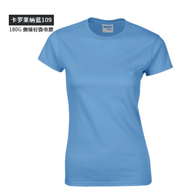 gildan76000L Women's Solid Color Cotton Short-sleeved T-shirt Printed logo Gildan Crewneck T-shirt Advertising Shirt