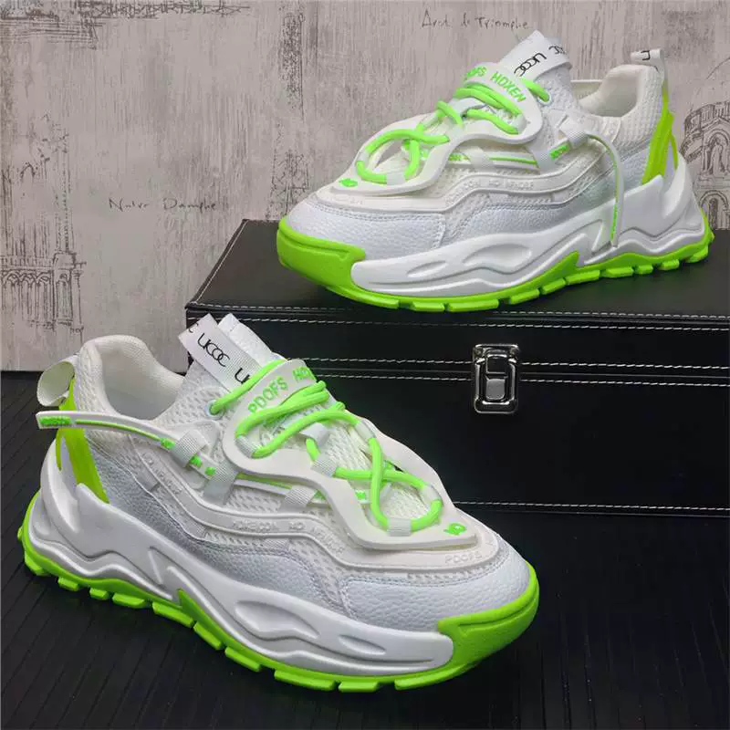 Мужские туфли для папы на толстой подошве, новинка лета 2025, сетчатая обувь, белые туфли, молодежная модная универсальная мужская обувь для спорта и отдыха