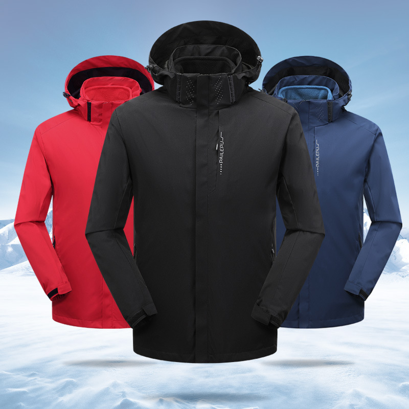 Spring and Autumn Outdoor Two-Piece Jacket Windproof fleece-lined Lovers Casual Mountaineering Suit Printable Logo