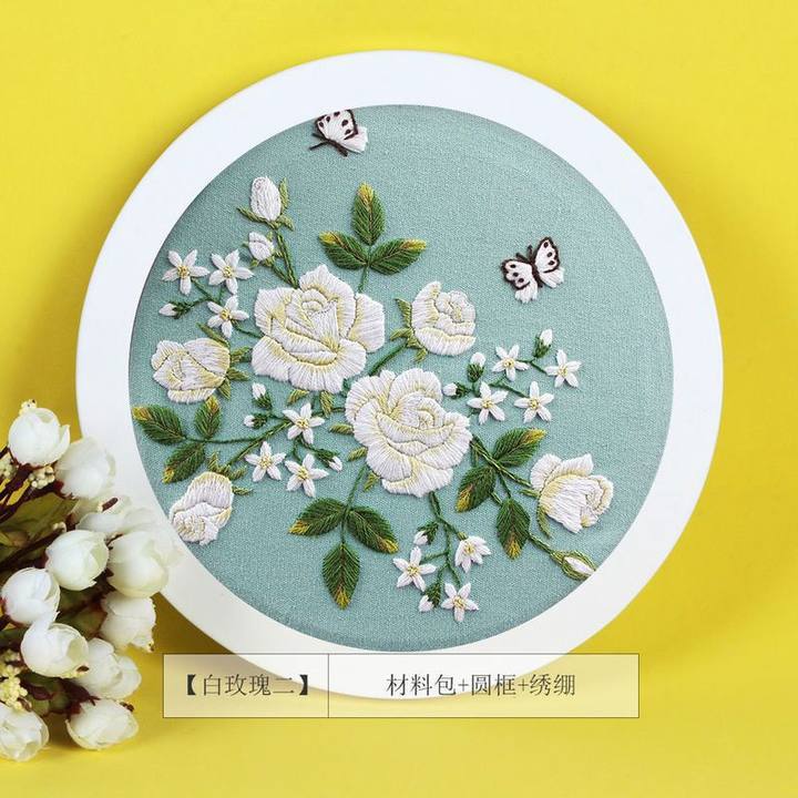 Kit de material de bordado DIY, regalo hecho a mano para novio, bordado estilo antiguo, kit de bordado para decoración de sala de estar y estudio