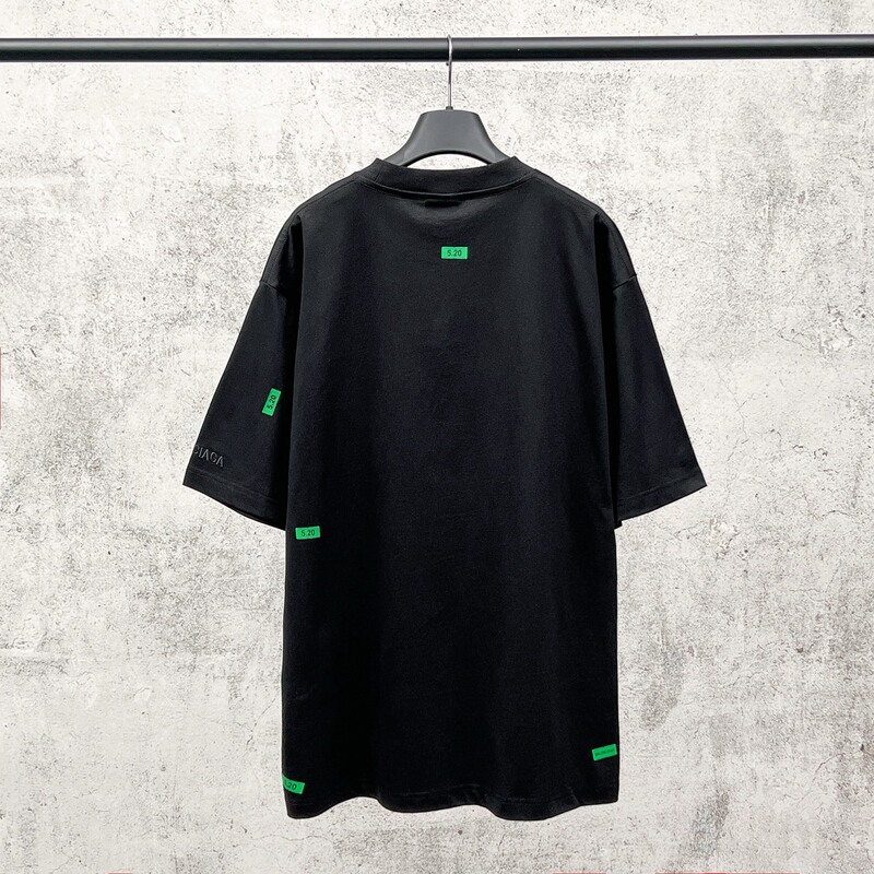 2026 New Cross-Border Paris B Brand 5.20 Sticker Print Left Sleeve Embroidered Logo Round Neck Short-Sleeve T-Shirt Wholesale Tee 2026 New Cross-Border Paris B Brand 5.20 Sticker Print Left Sleeve Embroidered Logo Round Neck Short-Sleeve T-Shirt Wholesale Tee