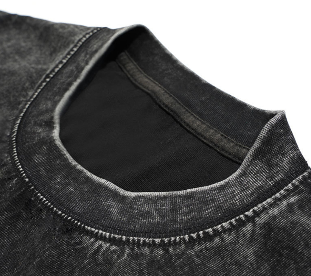 Men's Clothing Unisex Heavyweight Trendy Brand Washed Distressed Pure Cotton Short Sleeve T-shirt And Shorts Set Surround Star Detailing Casual Wear_viptrois.com