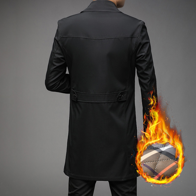 2024 Spring and Autumn New Mid Length Plus Cotton Windbreaker Men's Business Large Warm Coat 6 Colors_voghion.com