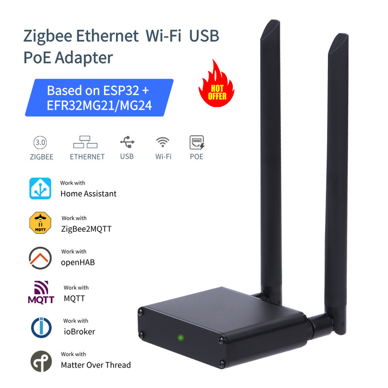 Zigbee/Thread POE Gateway USB Dongle 2MQTT HA Z2M WIFI Smart Central Controller