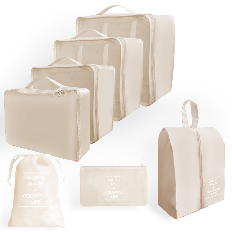 Bolsa de almacenamiento de viaje traje de seis piezas de siete piezas de ocho piezas plegable bolsa de lavado bolsa de almacenamiento de ropa bolsa de viaje con cordón