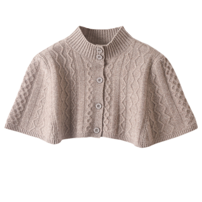 여성용 100% 순수 울 케이프 코트, 치파오 치마, 니트 아우터, 단추 조끼 및 숄더 가드가 포함된 새로운 중국 스타일