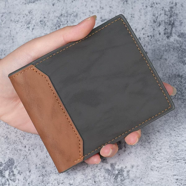 New men's wallet, fashionable coin purse, gold-stamped wallet, men's short PU wallet, wholesale direct from manufacturer
