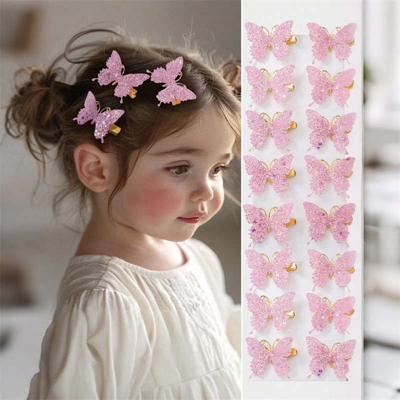 Cross-Border Super Fairy Moving Butterfly Hairpin, Broken Hair Edge Clip, Kidsren's Bangs Clip, Hairpin, Back of the Head Clip, Hair Accessories