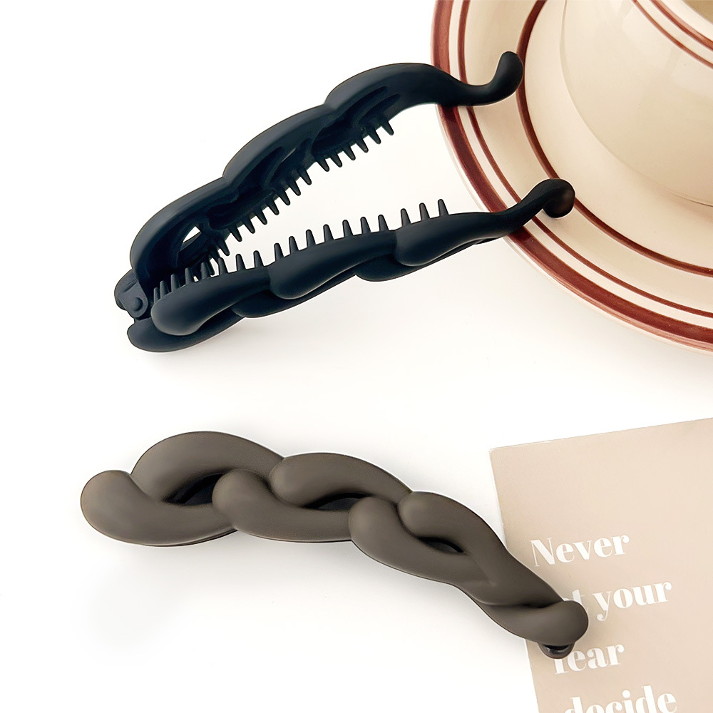 Matte Chain Hair Clip Twisted Banana Clip Einfache Haarspange für hohe Pferdeschwänze für Mädchen, Haarnadeln und Haarspangen, Haaraccessoires 머리� – Detail 5