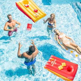 厂家直销 PVC充气水上沙包 泳池投掷娱乐玩具 水上投套玩具